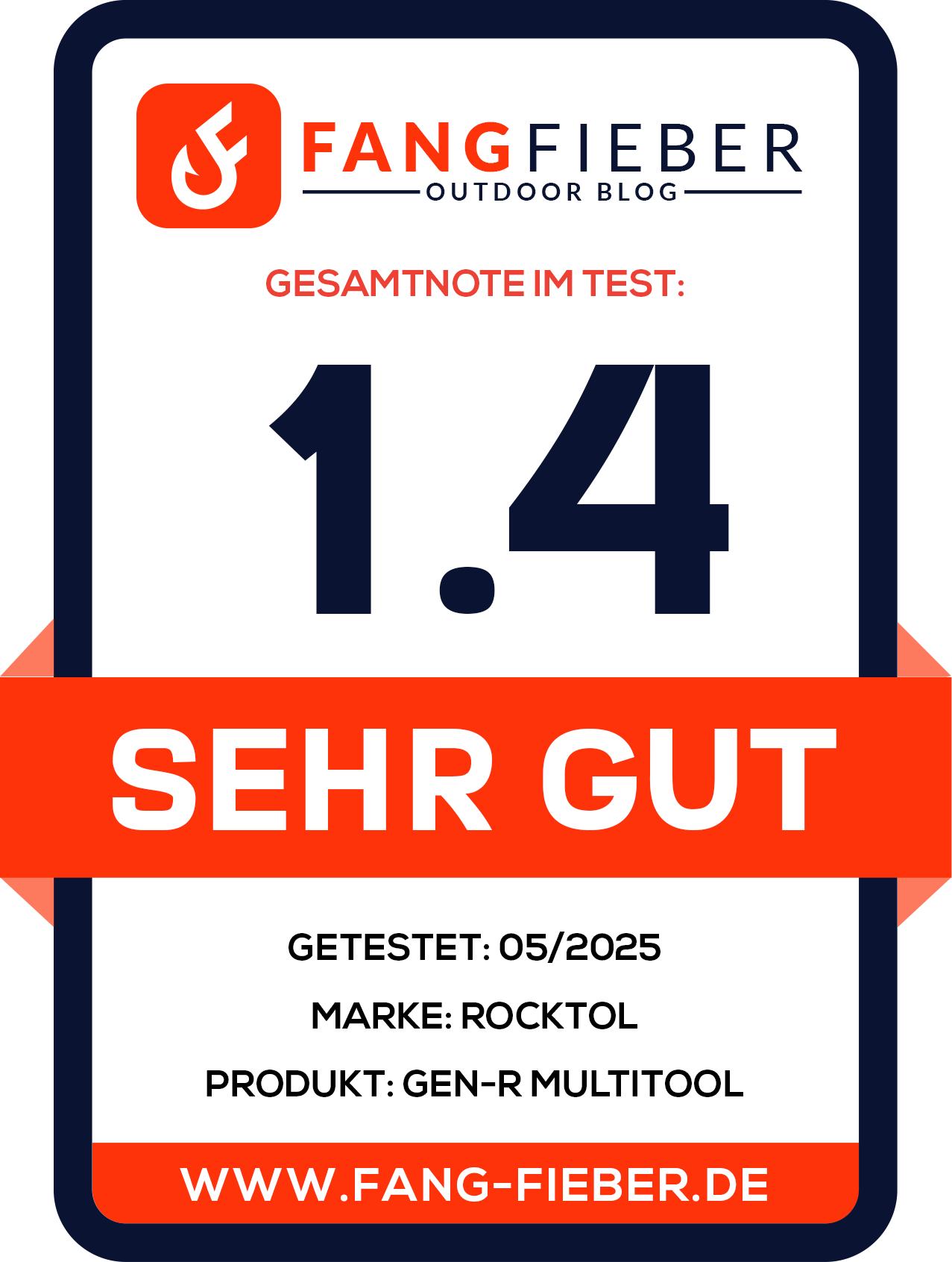 Fang-Fieber Badge Test Rocktol GEN-R Multitool 5-25